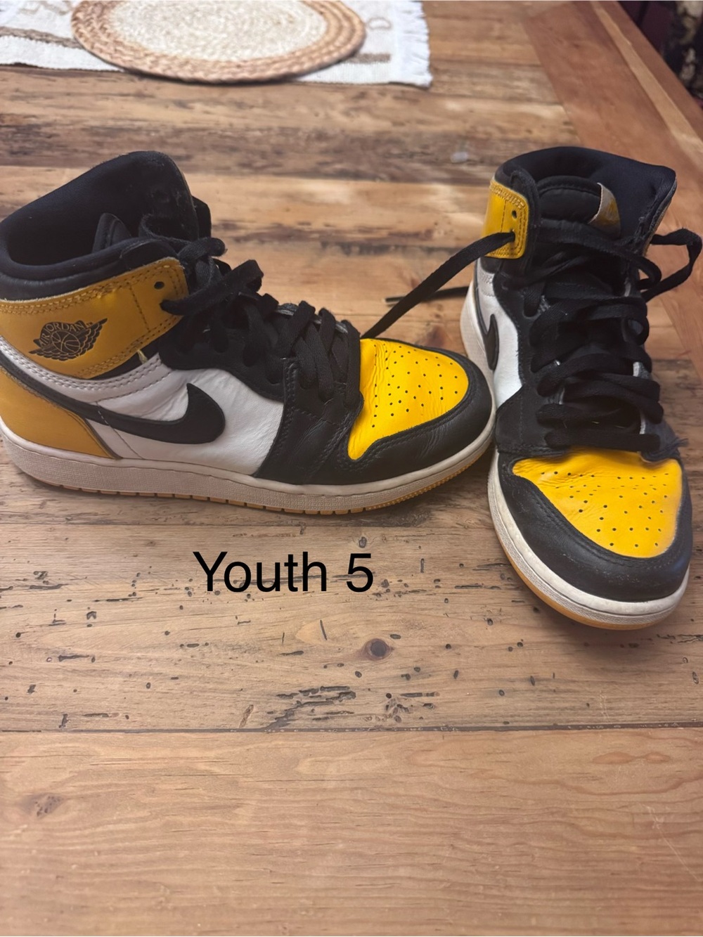 Nike High-Top Sneakers in Yellow, Black & White “Taxi”colorway